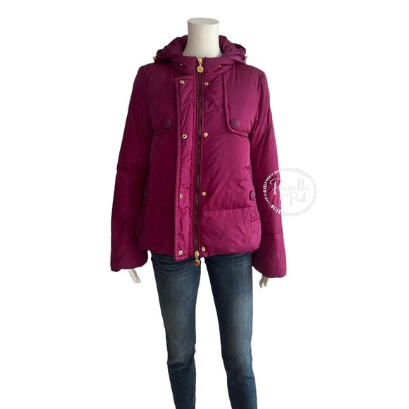 Moncler Magenta 'Amaryllis' Down Puffer Jacket Puffer Coat Fuchsia Pink Purple - Picture 9 of 14